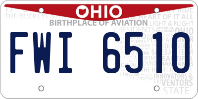 OH license plate FWI6510