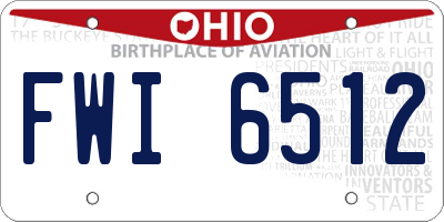 OH license plate FWI6512