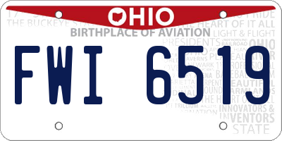 OH license plate FWI6519