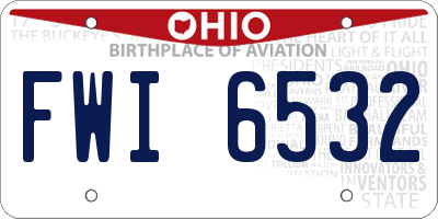 OH license plate FWI6532
