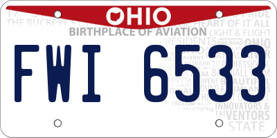 OH license plate FWI6533