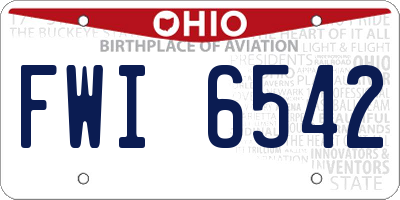OH license plate FWI6542
