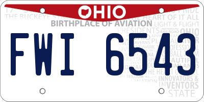 OH license plate FWI6543