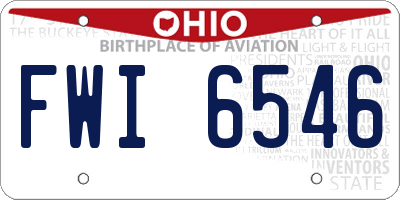 OH license plate FWI6546