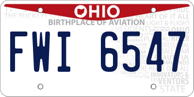 OH license plate FWI6547
