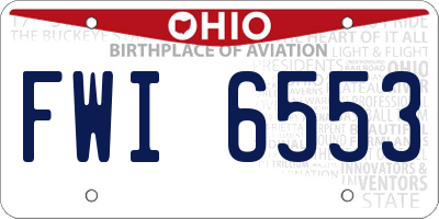 OH license plate FWI6553