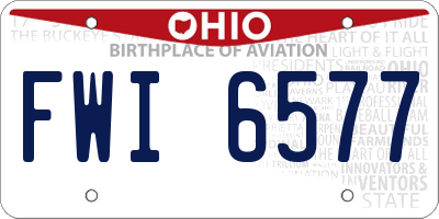 OH license plate FWI6577