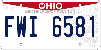 OH license plate FWI6581