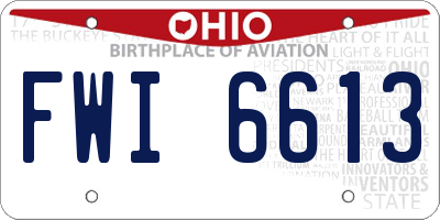 OH license plate FWI6613
