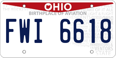 OH license plate FWI6618