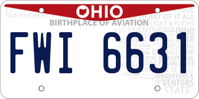 OH license plate FWI6631
