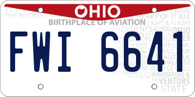 OH license plate FWI6641