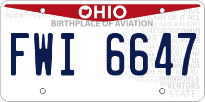 OH license plate FWI6647