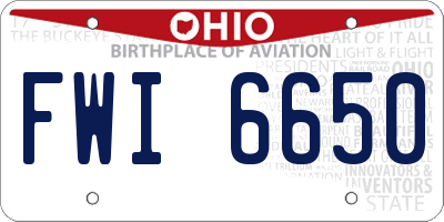 OH license plate FWI6650