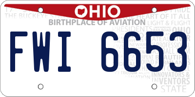 OH license plate FWI6653