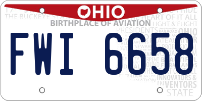 OH license plate FWI6658