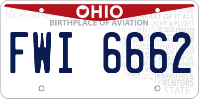 OH license plate FWI6662