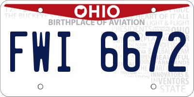 OH license plate FWI6672