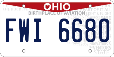 OH license plate FWI6680