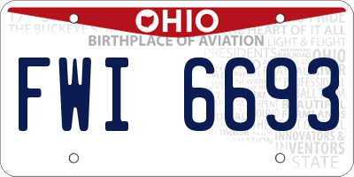 OH license plate FWI6693