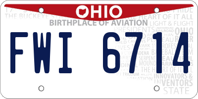 OH license plate FWI6714