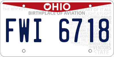 OH license plate FWI6718