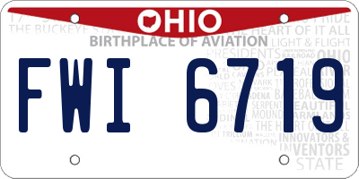 OH license plate FWI6719