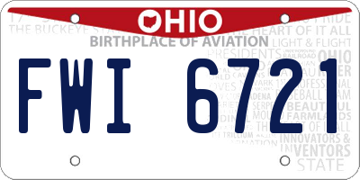 OH license plate FWI6721
