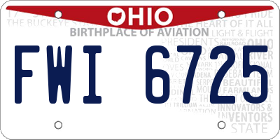 OH license plate FWI6725