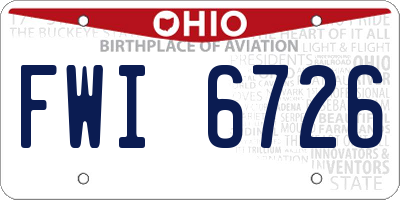 OH license plate FWI6726