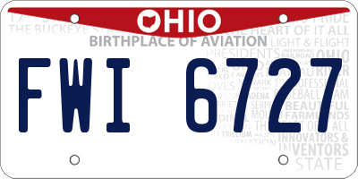 OH license plate FWI6727