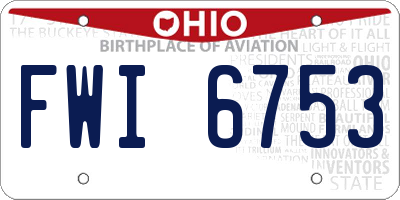 OH license plate FWI6753