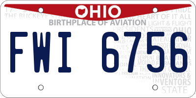 OH license plate FWI6756