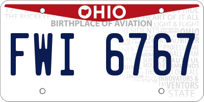 OH license plate FWI6767