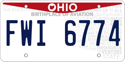 OH license plate FWI6774