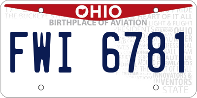 OH license plate FWI6781