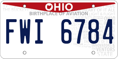 OH license plate FWI6784