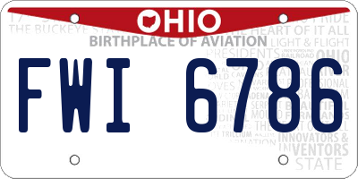 OH license plate FWI6786