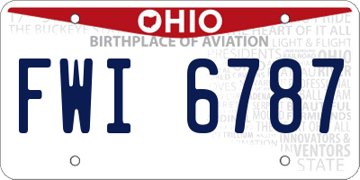 OH license plate FWI6787