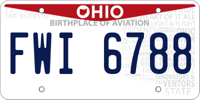 OH license plate FWI6788