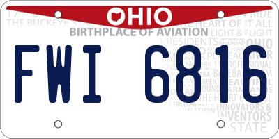 OH license plate FWI6816