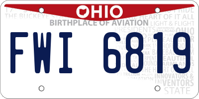 OH license plate FWI6819