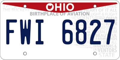 OH license plate FWI6827
