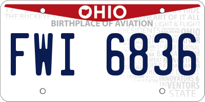 OH license plate FWI6836