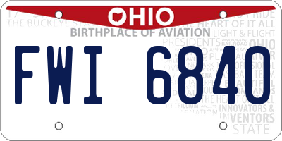 OH license plate FWI6840