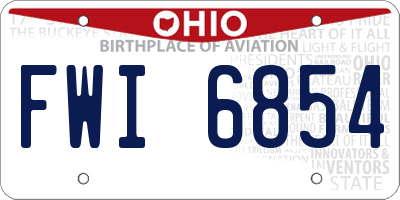 OH license plate FWI6854