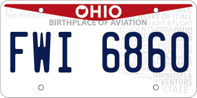 OH license plate FWI6860