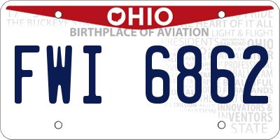 OH license plate FWI6862