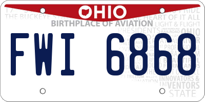 OH license plate FWI6868