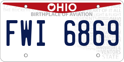 OH license plate FWI6869